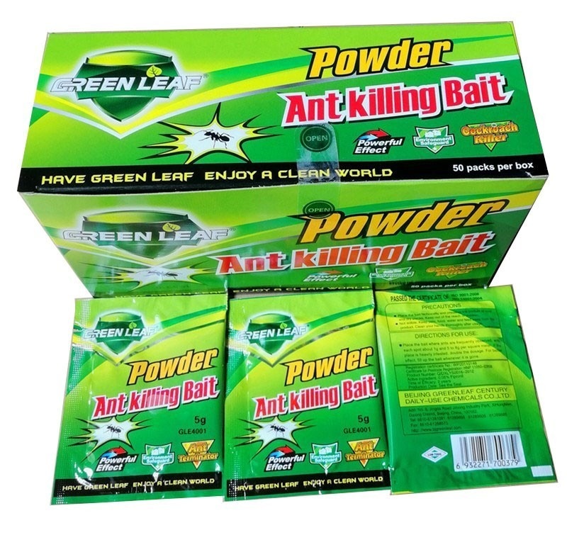 25 Packs/lot Green Leaf Powder Ant Killing Bait Medicine Insecticide