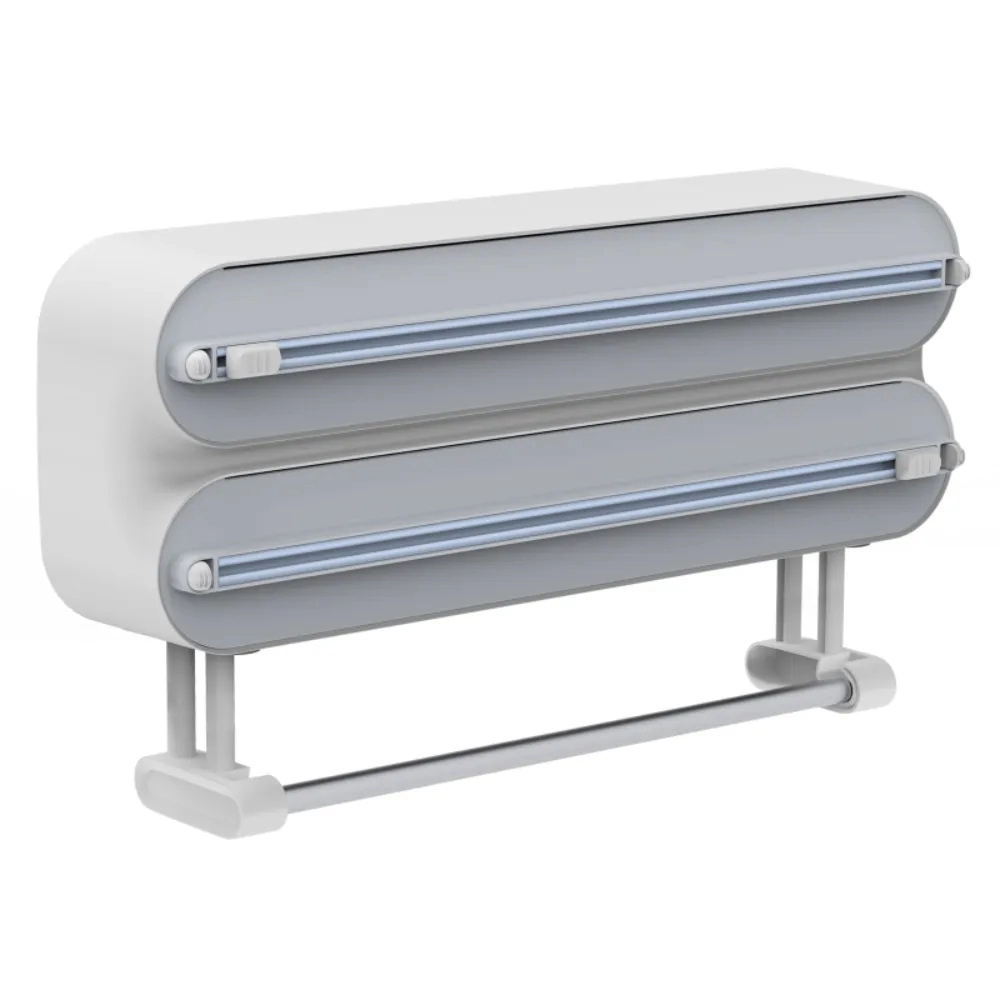GiveMe-5 Magnetic Food Wrap Dispenser With Cutter Refillable Cling Film Dispenser Aluminum Foil Cutter Plastic Wrap Dispenser Refillable Food Wrap Dispenser I3418668369
