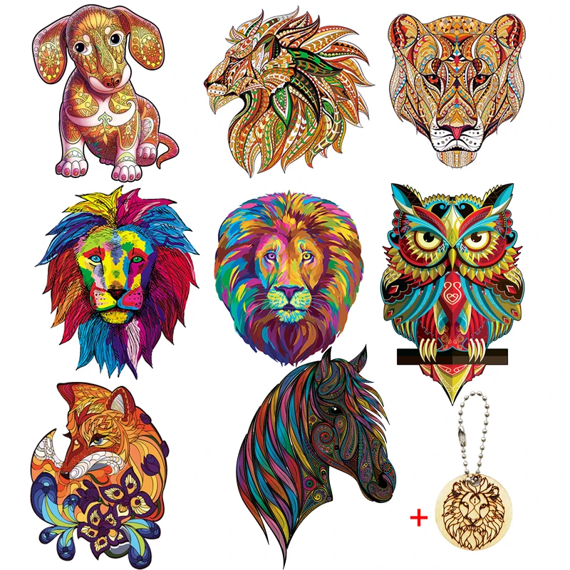 Animals Wooden Puzzles for Adults Kids Family Wooden Jigsaw Puzzles Unique Shape Animal Wooden Puzzle Wood Puzzles Adults