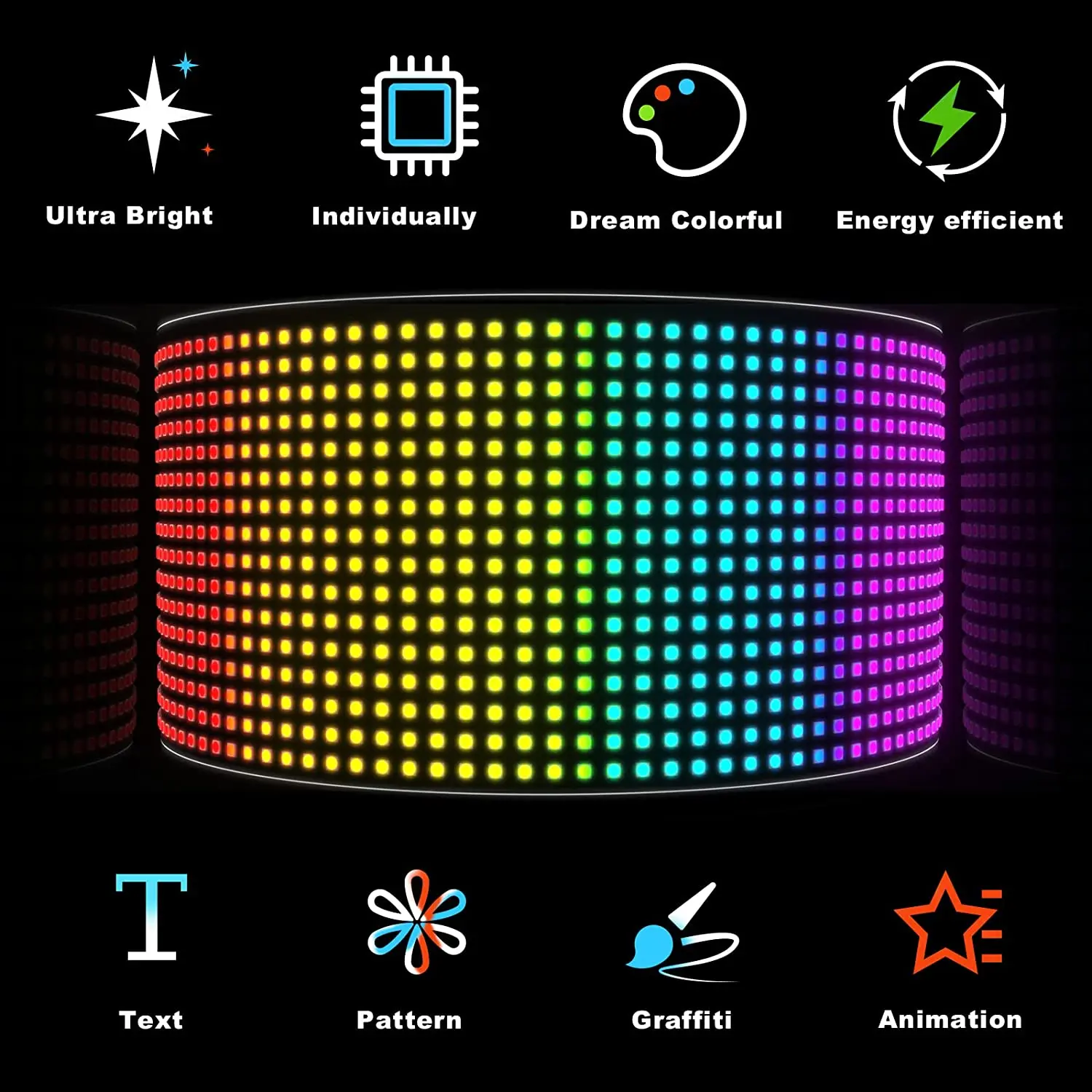 Flexible Pixel Rgb Led Matrix Display Panel | Rgb Scrolling Text ...