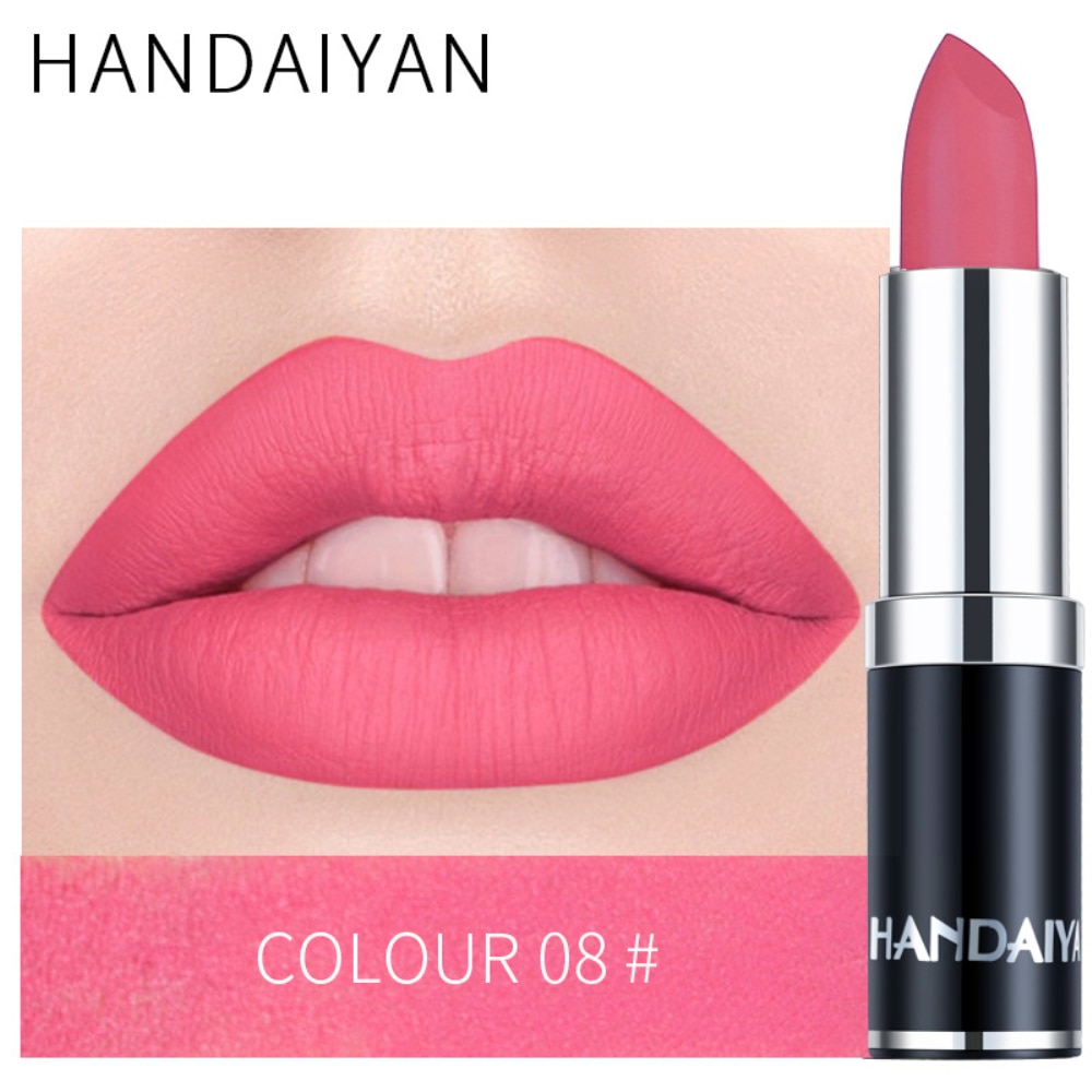 Handaiyan 12 Color Matte Sexy Waterproof Lipstick Matte Lipstick Vitamin E Moisturizing Water 6247