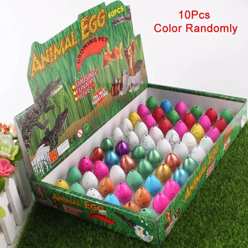 60 Pcs Cute Magic Hatching Growing Animal Dinosaur Eggs For Kids ...