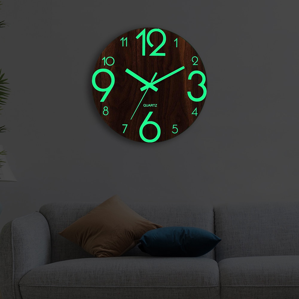 wooden 3d clock