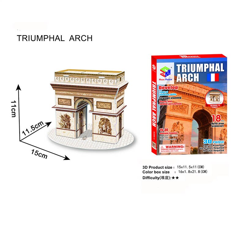 3D Three-dimensional Puzzle Word Famous Buildings Architecture Puzzlees ...