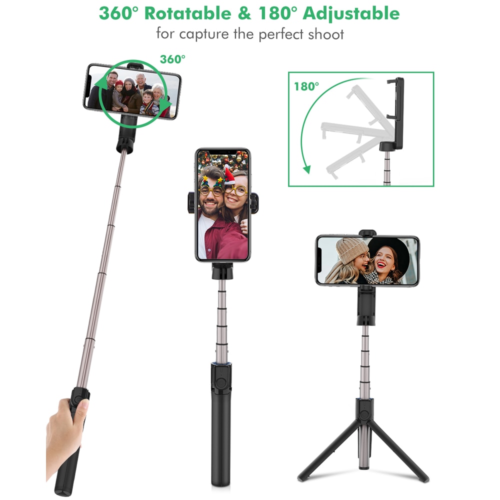 Protable Mini bluetooth Selfie Stick Remote Control Tripod Monopod