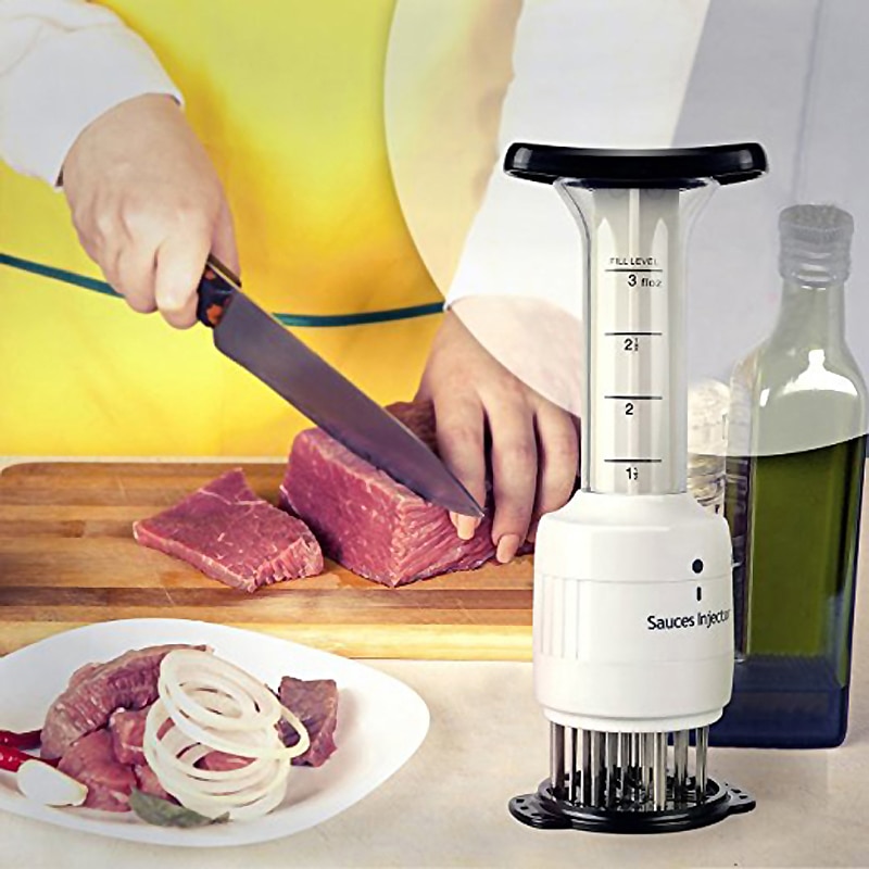 2 in 1 Meat Tenderizer & Marinade Injector Barbecue Seasoning Sauce Injectors Kitchen Tools