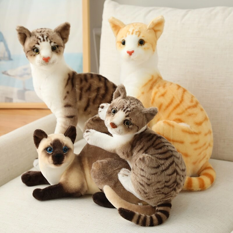 Lifelike stuffed shop siamese cat