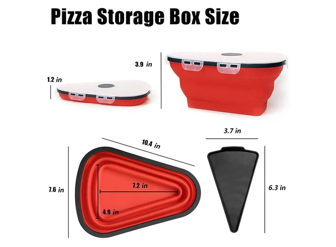 Pizza Storage Container Expandable,Pizza Boxes with 5 Microwavable
