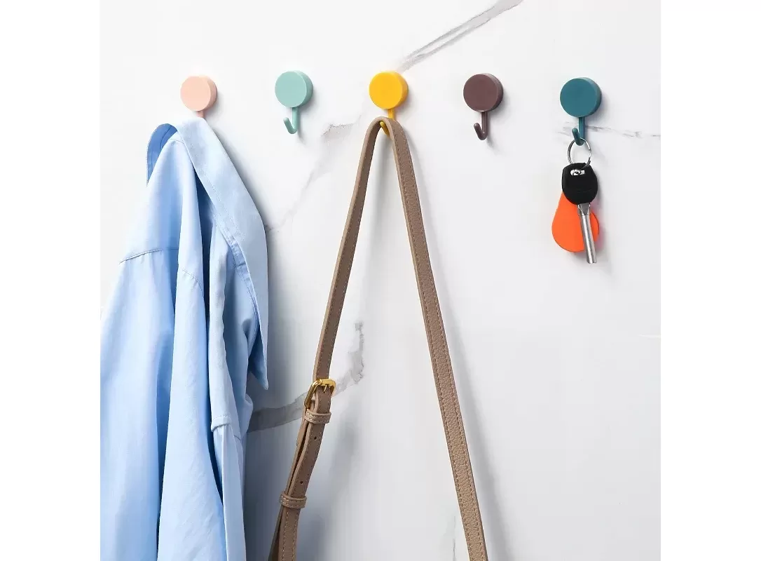 Wall Hooks Towel Hooks for Bathroom, Stick on Hooks for Hanging Towel Coat  Key Hat Robe