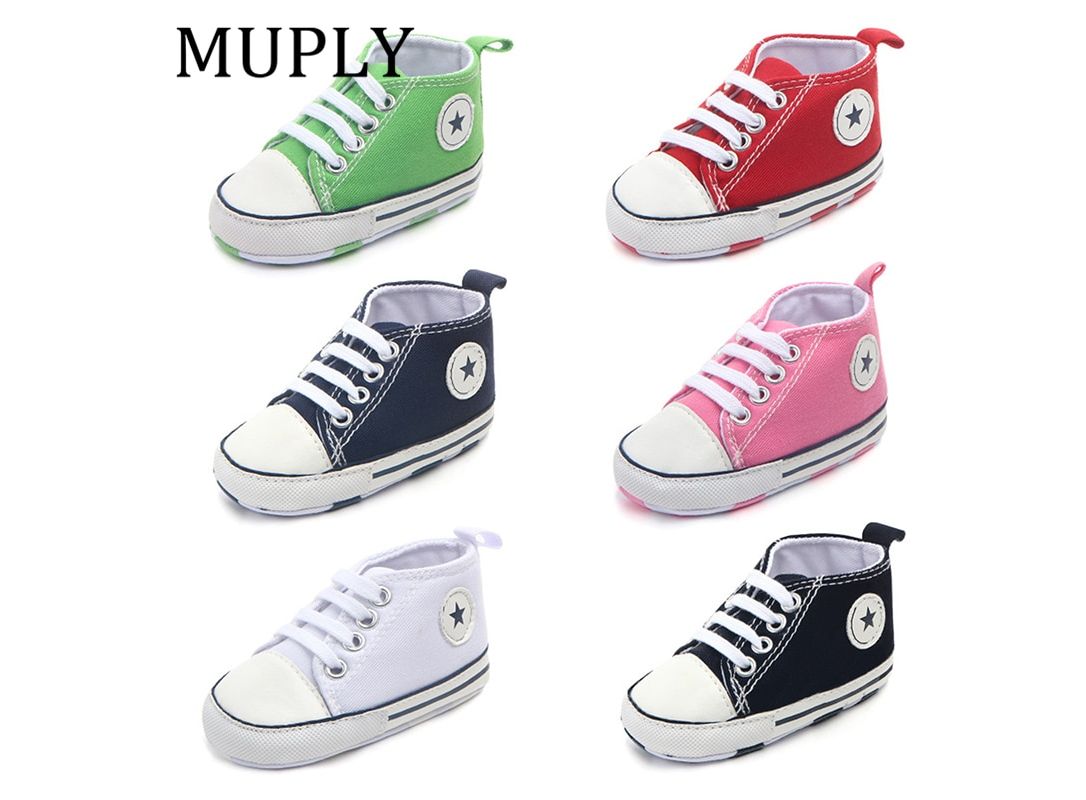 Baby Canvas Classic Sports Sneakers Newborn Baby Boys Girls Print Star