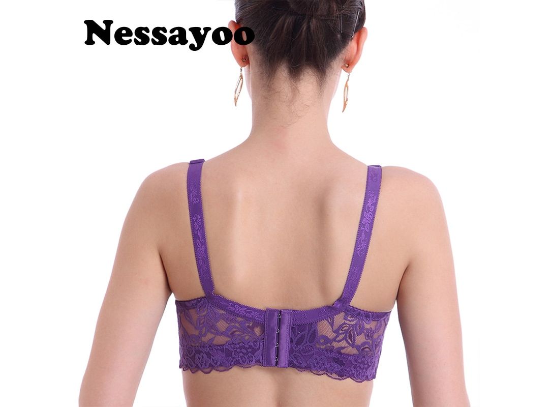 Hot Full cup thin underwear small bra plus size wireless adjustable lace  Women's bra breast cover B C D cup Large size Lace Bras, Bras
