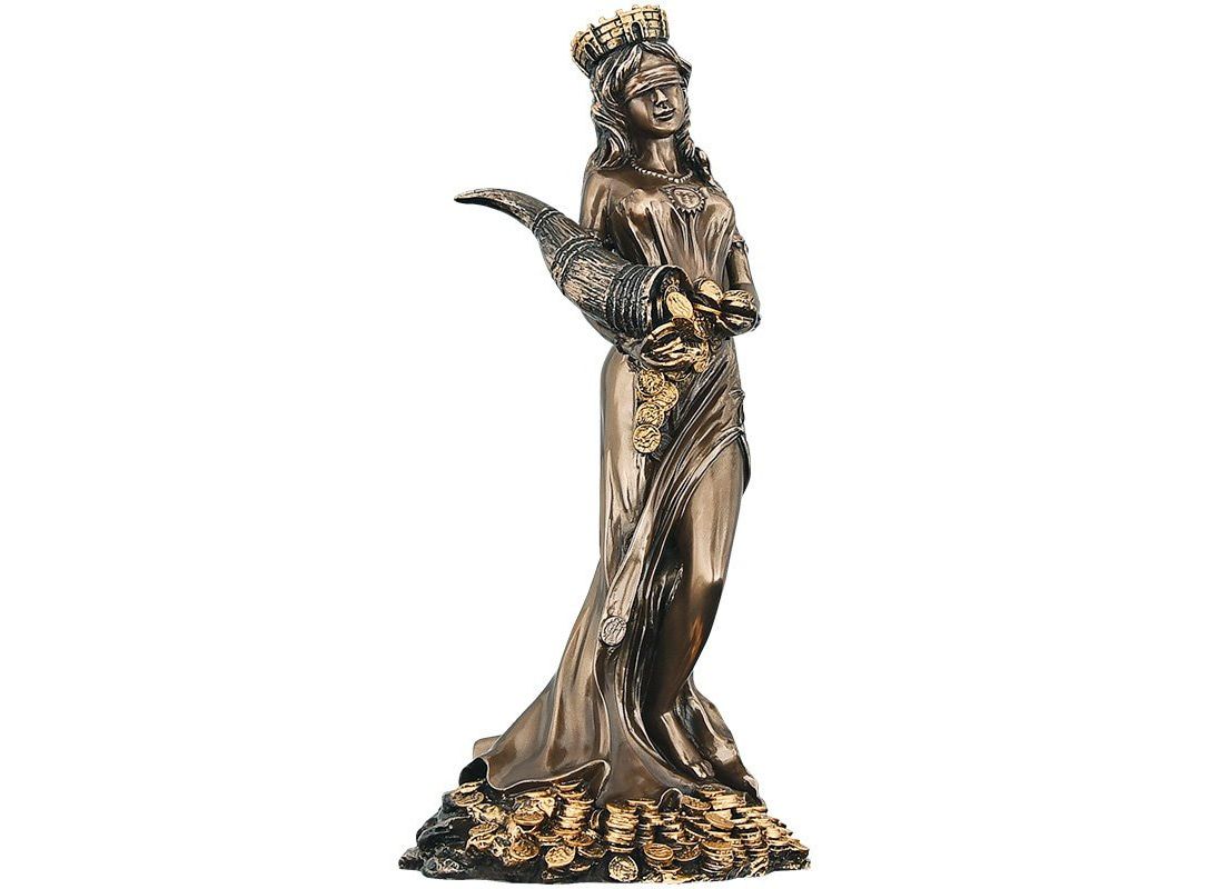 Богатство древнегреческий. Статуя фортуны. Фортуна богиня удачи. Богиня Фортуна статуэтка. Скульптура "Фортуна".