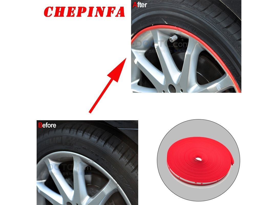 Generic 8m/roll Car Wheel Rim Protector Decor Strip Tire Guard