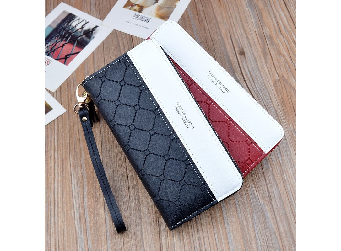 Leather Wallet Brand Plaid, Brand Plaid Long Wallet, Clutch Bags