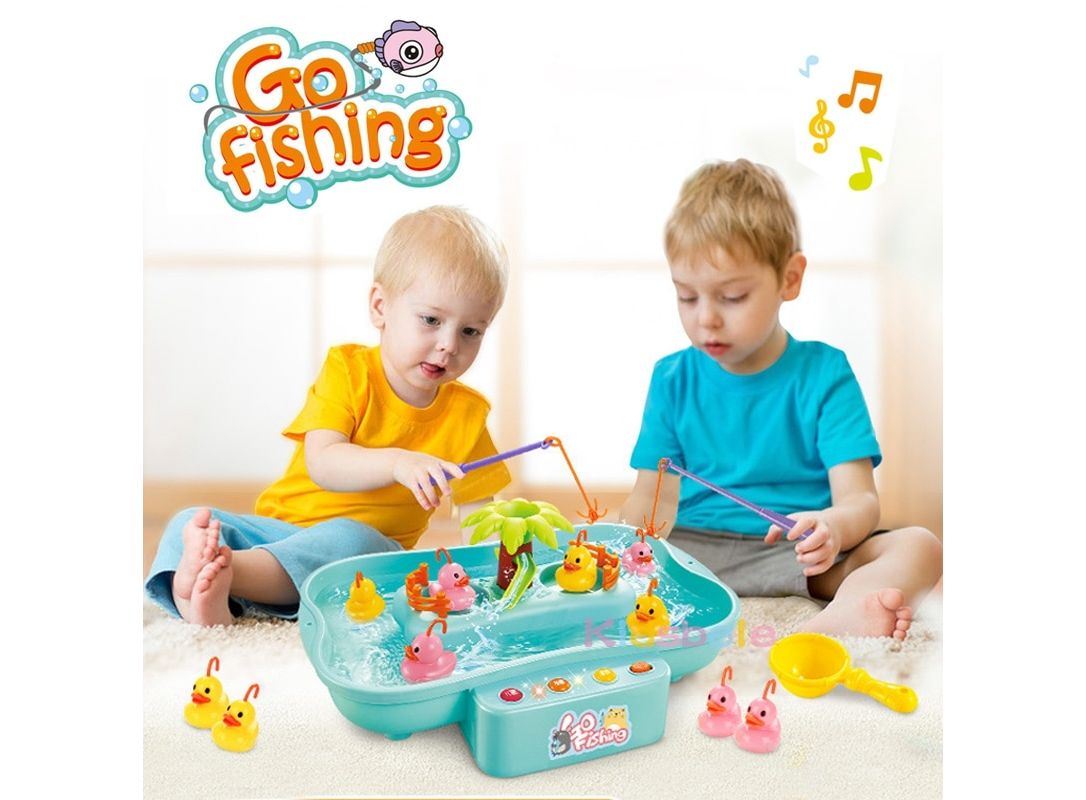 Kids Fishing Toys Electric Water Cycle Music Light Baby Bath Toys