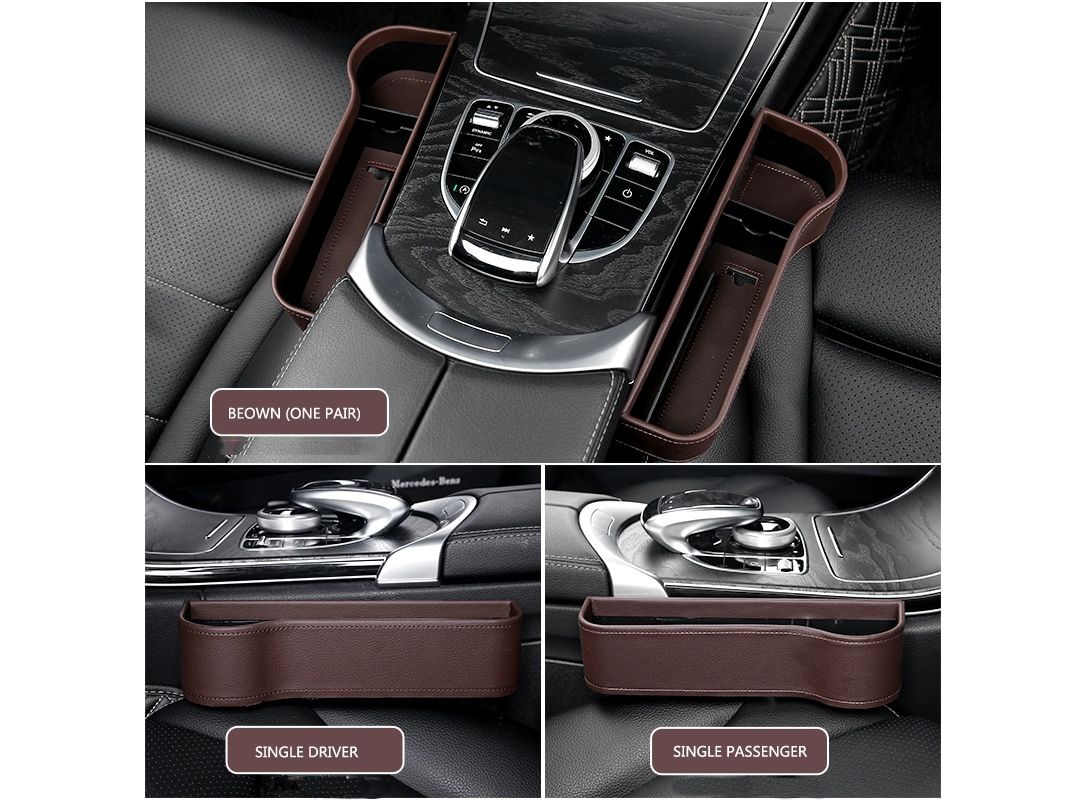 Car Seat Organizer Crevice Storage Box Car Organizer Gap Slit Filler Holder  For Wallet Phone Slit Pocket Auto Car Accessories