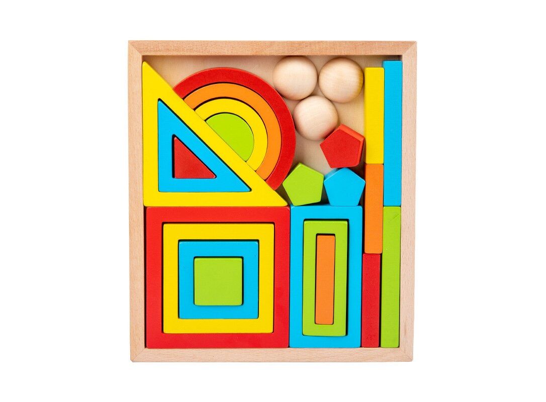 Multicolor Wooden Geometric Shapes