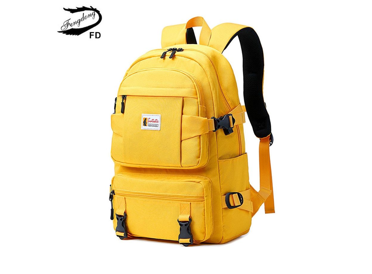 Fengdong fashion yellow backpack children school bags for girls ...
