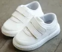 KIDS LEATHER SCHOOL SNEAKERS – BOYS & GIRLS TRAINERS IN WHITE, BLACK & PINK