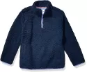 QUARTER-ZIP HIGH-PILE POLAR FLEECE JACKET WASHED NAVY, XS (4-5)