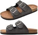MEN'S SLIDES SANDALS ARIZONA COMFORT SLIP ON CORK FOOTBED SANDALS WITH TWO ADJUSTABLE LEATHER STRAPS MEN'S SLIDES SANDALS ARIZONA COMFORT SLIP ON CORK FOOTBED SANDALS WITH TWO ADJUSTABLE LEATHER STRAPS