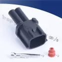 AUTO BALLAST CONNECTOR ELECTRICAL PLUG HOUSING BLACK 2 PIN (2.2) MALE 6098-0137 AUTO PARTS