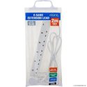 EXTENSION WHITE LEAD CABLE ELECTRIC MAINS POWER 4-6 GANG WAY PLUG SOCKET EXTENSION WHITE LEAD CABLE ELECTRIC MAINS POWER 4-6 GANG WAY PLUG SOCKET