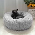 FLUFFY CALMING DONUT DOG BED – LONG PLUSH ROUND ORTHOPEDIC PET LOUNGER