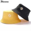 DOUBLE-SIDED DAISY FLOWER BUCKET HAT - REVERSIBLE SPRING SUMMER SUN CAP