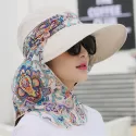 WOMEN’S FLORAL WIDE BRIM SUN VISOR – ANTI-UV FOLDABLE SUMMER BEACH HAT