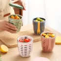 1PC DRIPABLE FRUIT CUP WITH FORK FOOD - LARGE CAPACITY FOOD STORAGE CONTAINERS - PICNIC BUCKET - SALAD CUP - STUDENT PORTABLE 1PC DRIPABLE FRUIT CUP WITH FORK FOOD - LARGE CAPACITY FOOD STORAGE CONTAINERS - PICNIC BUCKET - SALAD CUP - STUDENT PORTABLE