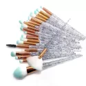 DIAMOND CRYSTAL MAKEUP BRUSH SET – PROFESSIONAL EYE & FACE BEAUTY TOOLS WITH FAN & CONTOUR BRUSHES