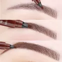 EYEBROW PEN WATERPROOF 4 FORK TIP EYEBROW TATTOO PENCIL COSMETIC LONG LASTING NATURAL DARK BROWN LIQUID EYE BROW PENCIL