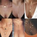 CRYSTAL PENDANT NECKLACE WOMEN GOLD COLOR BEADS MOON STAR HORN CRESCENT CHOKER CRYSTAL PENDANT NECKLACE WOMEN GOLD COLOR BEADS MOON STAR HORN CRESCENT CHOKER