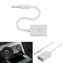 USB 2.0 FEMALE TO MP3 DC 3.5MM MALE AUX AUDIO PLUG JACK CONVERTER CABLE CORD HIGH FIDELITY ANTI-JAMMING