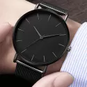 MEN WATCH  CASUAL WATCHES SIMPLE METAL HOUR RELOJ QUARTZ WATCH MONTRE MESH STAINLESS STEEL