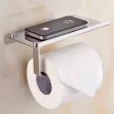 BATHROOM TOILET PAPER HOLDER WITH PHONE SHELF - NO-DRILL STORAGE | PROTECHSHOP