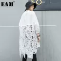 STAND COLLAR BACK LACE SPLICED SHIRT - PLUS SIZE HOLLOW OUT TOP | PROTECHSHOP