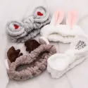 ANIMAL EARS CORAL FLEECE HEADBAND - SOFT SKINCARE HAIRBAND | PROTECHSHOP