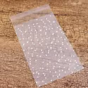 TRANSPARENT CELLOPHANE POLKA DOT CANDY COOKIE GIFT BAG WITH DIY SELF ADHESIVE POUCH