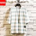 BLACK FASHION T SHIRT MENS COTTON TSHIRT STRIPED FOR MEN TEE SUMMER JAPANESE CASUAL T-SHIRTS
