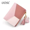 WOMEN CUTE PINK WALLETS POCKET PURSE CARD HOLDER PATCHWORK WALLET LADY FEMALE FASHION SHORT COIN BURSE MONEY BAG