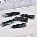 1PC NATURAL CRYSTAL LABRADORITE HEXAGONAL COLUMN CRYSTAL POINT MINERAL ORNAMENT HEALING WAND HOME DECOR