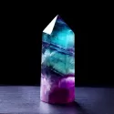 1PC NATURAL FLUORITE HEXAGONAL COLUMN CRYSTAL POINT HEALING WAND MINERAL CRYSTAL HOME DECORATION