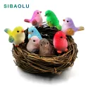ARTIFICIAL LITTLE PARROT BIRD NEST FIGURINE ANIMAL MODEL HOME DECOR MINIATURE FAIRY GARDEN DECORATION ACCESSORIES