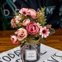AUTUMN FAKE TEA ROSE SILK FLOWER FALL GERBERA DAISY ARTIFICIAL PLASTIC FLOWER
