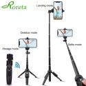 RORETA PORTABLE WIRELESS BLUETOOTH SELFIE STICK HANDHELD MONOPOD FOLDABLE TRIPOD WITH BLUETOOTH REMOTE