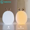 DEER RABBIT LED NIGHT LIGHT SILICONE ANIMAL CARTOON DIMMABLE LAMP USB RECHARGEABLE FOR CHILDREN