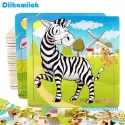 CARTOON WOODEN PUZZLE CHILDREN ANIMAL/ VEHICLE JIGSAW TOY 2-6 YEAR BABY EARLY EDUCATIONAL TOYS