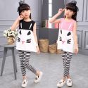 CHILDREN CLOTHING CARTOON VEST STRIPE LEGGING 2PCS GIRLS SUITS COTTON SUMMER KIDS CLOTHES FOR GIRLS CHILDREN CLOTHING CARTOON VEST STRIPE LEGGING 2PCS GIRLS SUITS COTTON SUMMER KIDS CLOTHES FOR GIRLS